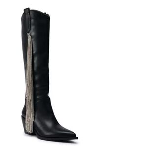 Sleek Black Heeled Boots with Side Zipper